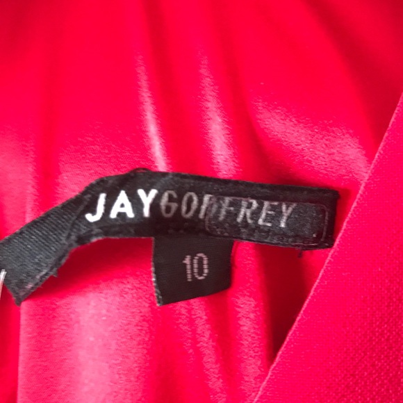 Jay Godfrey Red evening gown with side mesh panel. - Picture 6 of 6